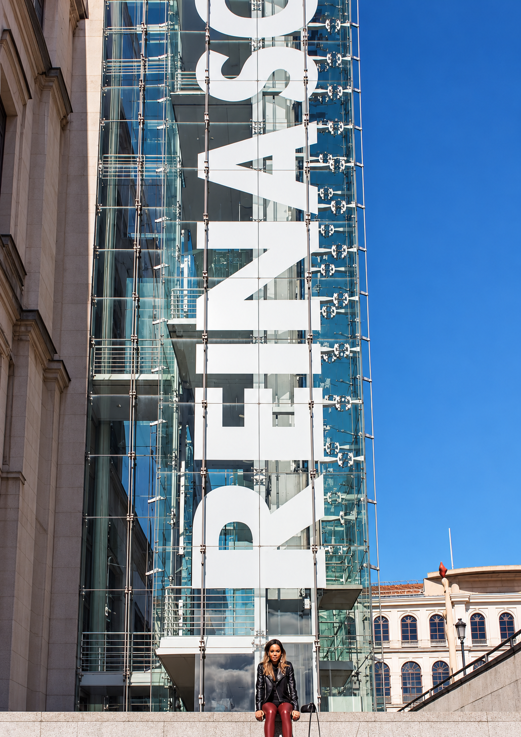 Rosi Ross visiting the Museo Nacional Centro de Arte Reina Sof&iacute;a in Madrid, Spain, exploring contemporary art and culture.