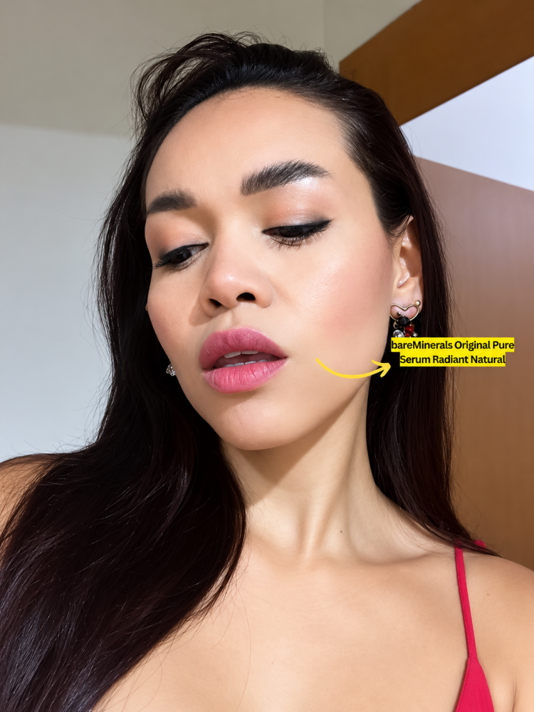 Makeup tutorial demonstrating complexion makeup placement for a luminous, sculpted finish.