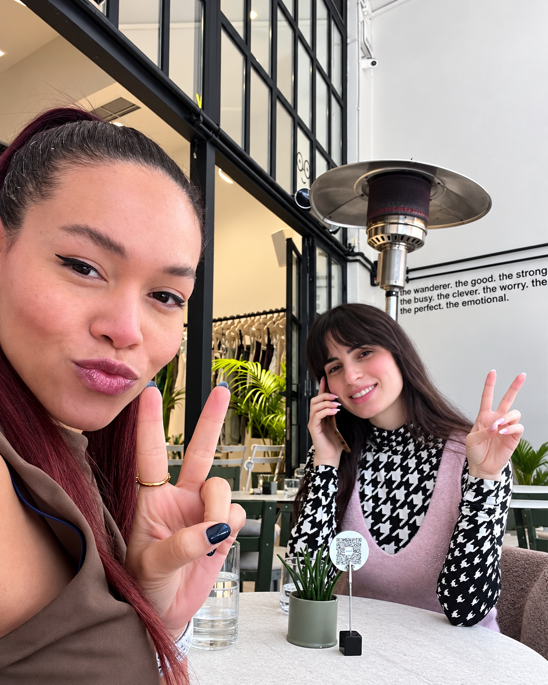 Rosi Ross and Vasimav enjoying brunch together at The Makers Athens in Greece.