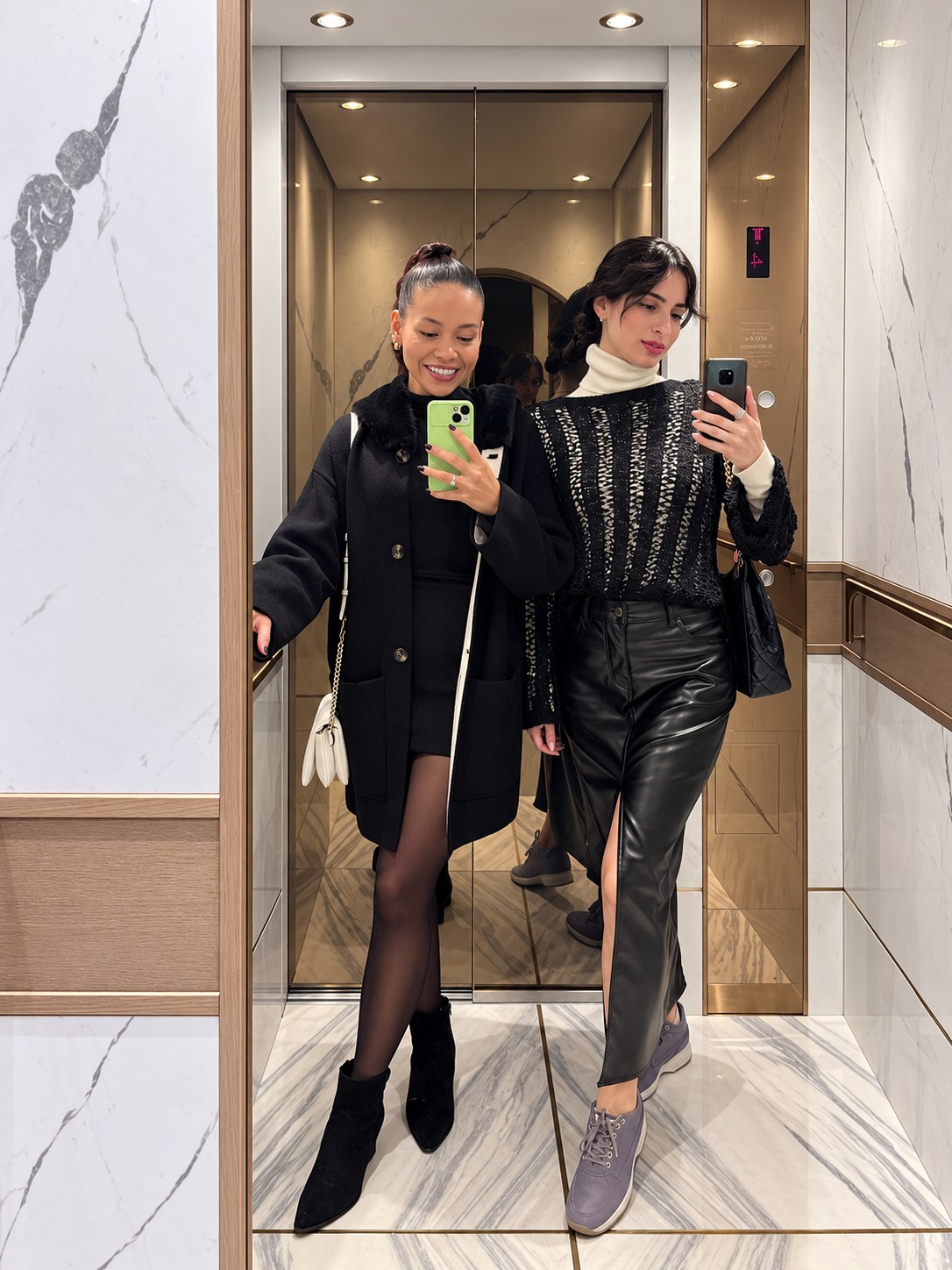 Rosi Ross and Vasimav dressed for an evening at The Dolli at Acropolis in Athens, Greece.