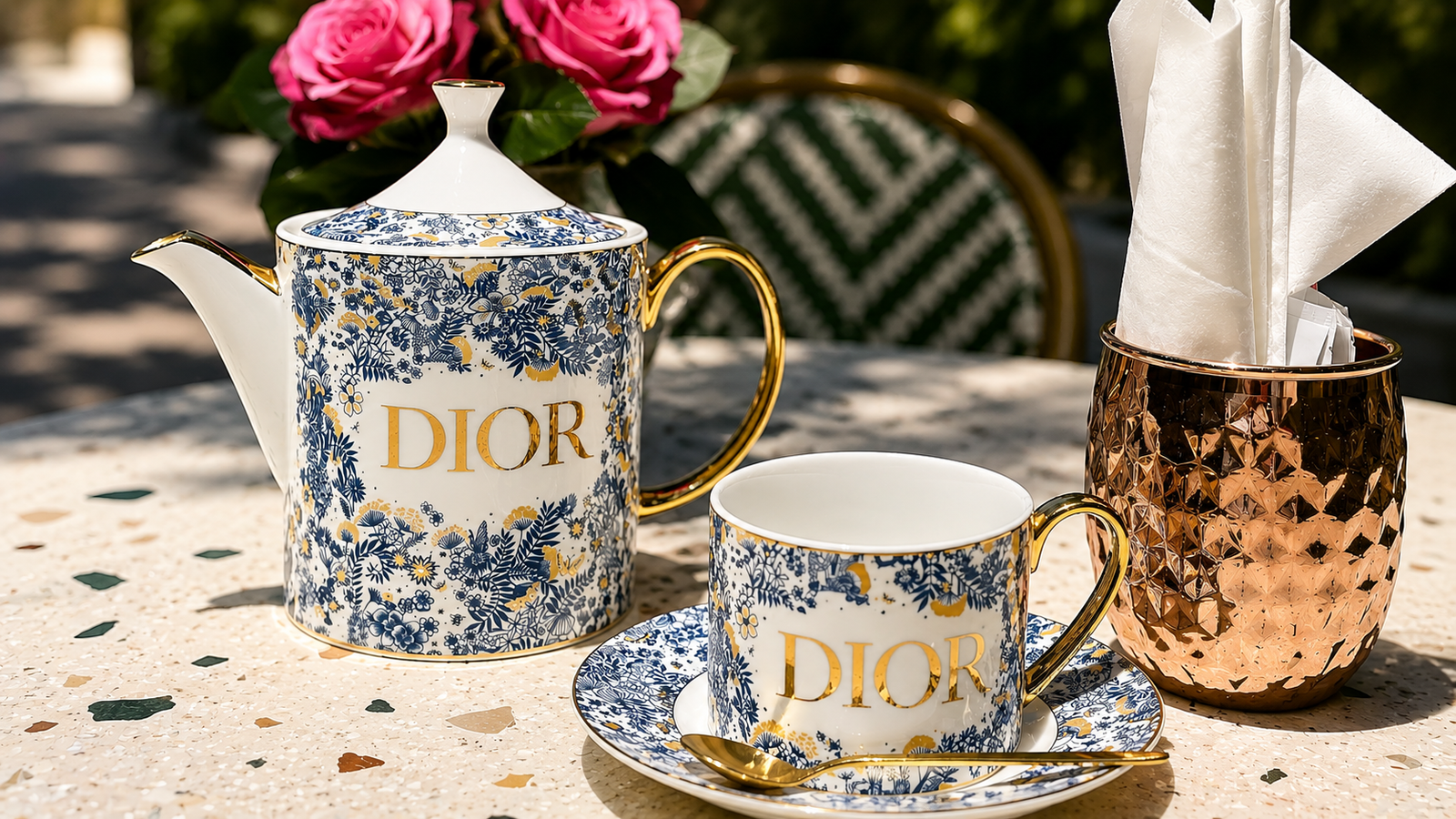 Rosi Ross editorial banner about fashion food collaborations in Dubai, luxury café branding, Dior-inspired coffee culture, experiential luxury, brand licensing, and fashion hospitality.