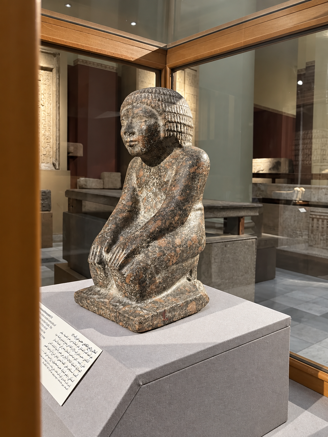 Stone Statue in Museum Display at the National Museum of Egyptian Civilization in Cairo