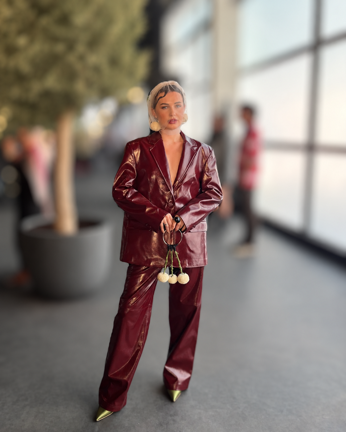 @themaritur makes a bold statement at Dubai Fashion Week @themaritur makes a bold statement at Dubai Fashion Week in a burgundy leather suit